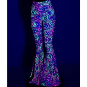 RAVE Glow worm UV reactive bell bottoms